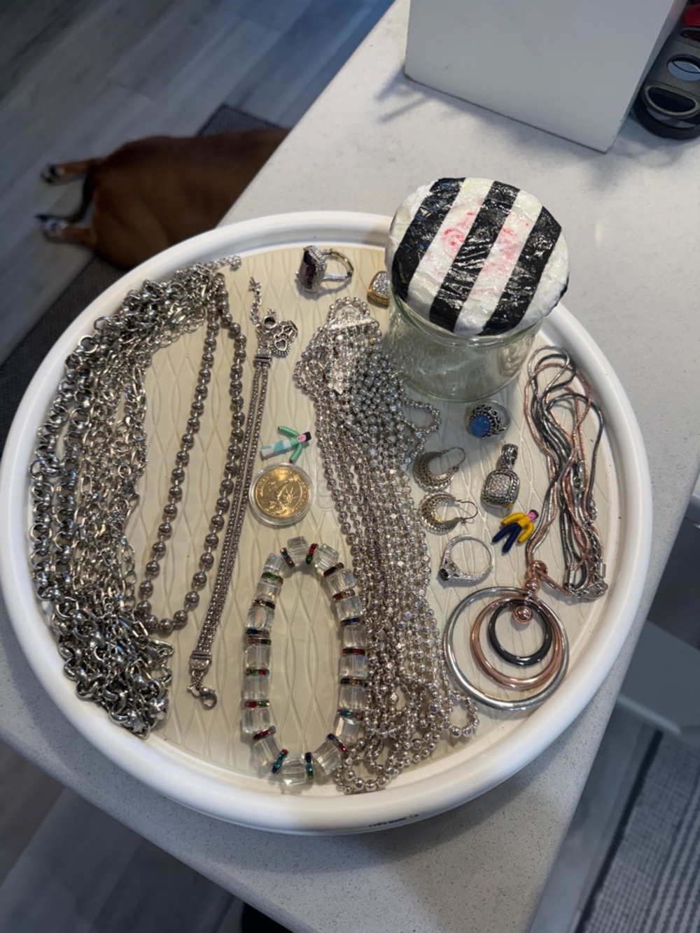 JAR of Jewels. Mixed Silver-Tone and Multicolor Necklace & Jewelry Lot - Picture 7 of 12